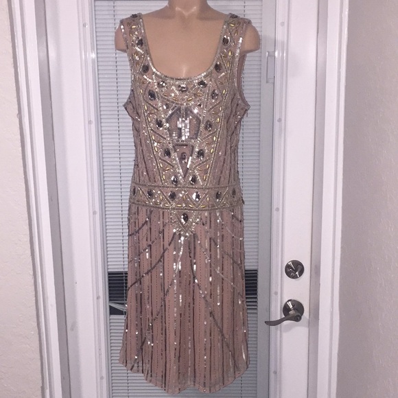 FROCK AND FRILL Beaded Flapper Dress L - Picture 6 of 6